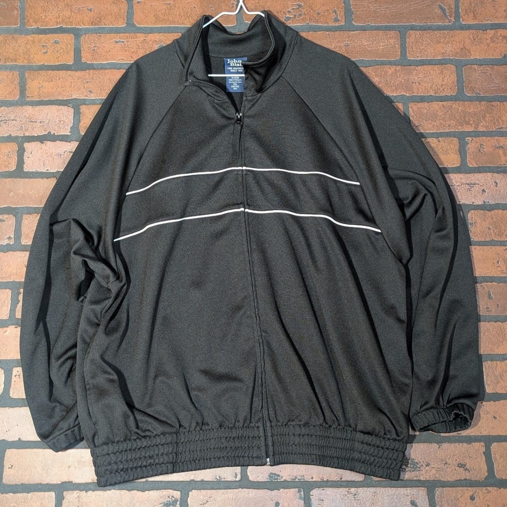 John Blair Y2K Oversize Baggy Full Zip Track Jacket Blue Retro Athletic‎ 2XL